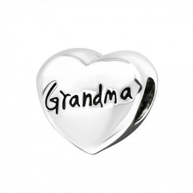 Heart Grandma - 925 Sterling Silver Simple Beads SD17135