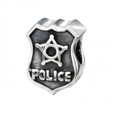 Police Mark - 925 Sterling Silver Simple Beads SD17234