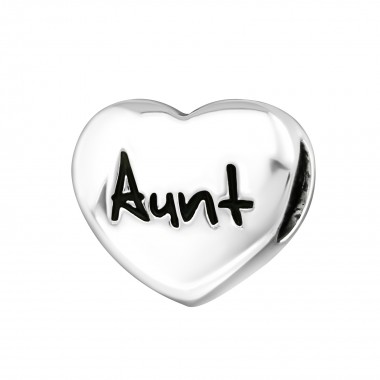 Heart Aunt - 925 Sterling Silver Simple Beads SD17236