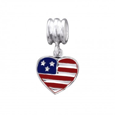 Usa Flag - 925 Sterling Silver Simple Beads SD29521
