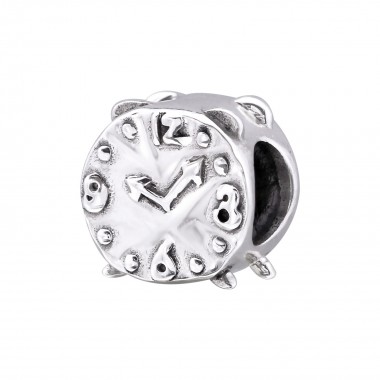 Alarm Clock - 925 Sterling Silver Simple Beads SD29550