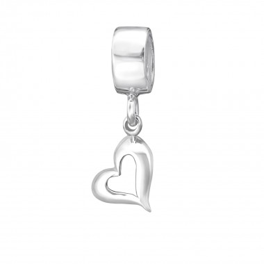 Hanging Heart - 925 Sterling Silver Simple Beads SD4165