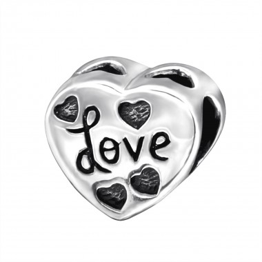 Heart Love - 925 Sterling Silver Simple Beads SD5171