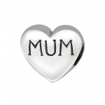 Heart Mum - 925 Sterling Silver Simple Beads SD7492 Heart Mum - 925 Sterling Silver Simple Beads SD7492
