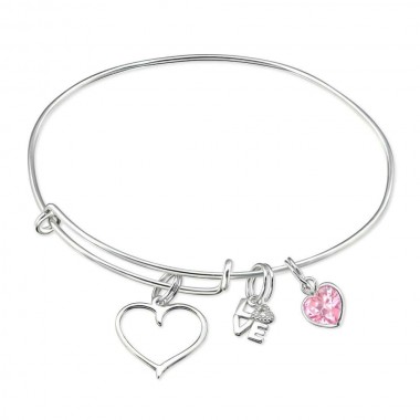 Hanging Love Charms - 925 Sterling Silver Bangles SD30560