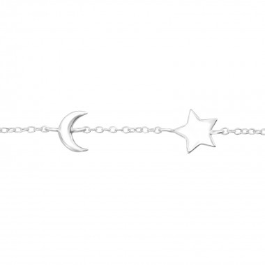 Star And Moon - 925 Sterling Silver Bracelets SD33801