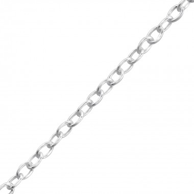 Silver Bracelet 18cm Cable Chain With 2cm Extension Included - 925 Sterling Silver Bracelets SD35428