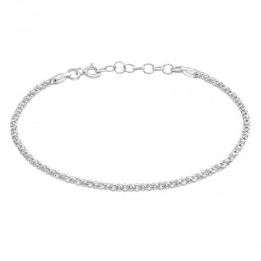 18cm Popcorn Chain With Round Link Chain 3cm Extension - 925 Sterling Silver Bracelets SD38136