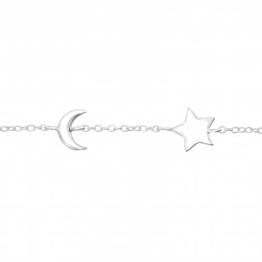 Moon And Star - 925 Sterling Silver Bracelets SD43729