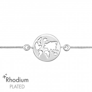 World Map Bolo - 925 Sterling Silver Bracelets SD46802