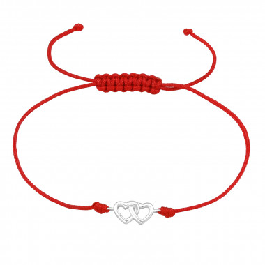 Double Heart - Nylon Cord Corded Bracelets SD47501