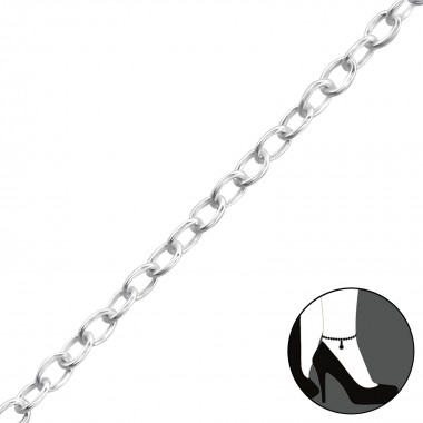 Plain - 925 Sterling Silver Silver Anklets SD1998