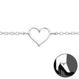 Heart - 925 Sterling Silver Silver Anklets SD23955