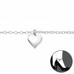 Heart - 925 Sterling Silver Silver Anklets SD27634 Heart - 925 Sterling Silver Silver Anklets SD27634