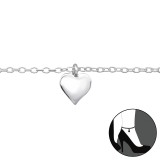 Heart - 925 Sterling Silver Silver Anklets SD27634