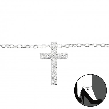 Cross - 925 Sterling Silver Silver Anklets SD27642