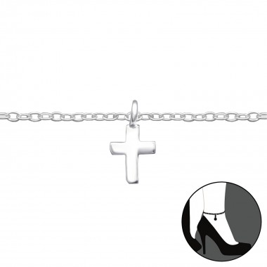 Cross - 925 Sterling Silver Silver Anklets SD27660