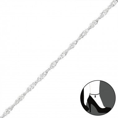 Twisted - 925 Sterling Silver Silver Anklets SD28741