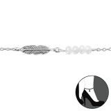 Feather - 925 Sterling Silver Silver Anklets SD29961
