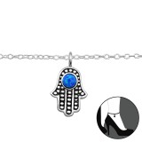 Hamsa - 925 Sterling Silver Silver Anklets SD29966