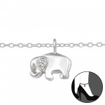 Elephant - 925 Sterling Silver Silver Anklets SD29967 Elephant - 925 Sterling Silver Silver Anklets SD29967