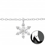 Snowflake - 925 Sterling Silver Silver Anklets SD29969 Snowflake - 925 Sterling Silver Silver Anklets SD29969