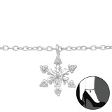 Snowflake - 925 Sterling Silver Silver Anklets SD29969