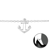 Anchor - 925 Sterling Silver Silver Anklets SD29973
