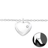 Heart - 925 Sterling Silver Silver Anklets SD33460