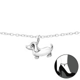 Dog - 925 Sterling Silver Silver Anklets SD35071