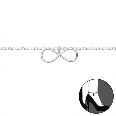 Infinity - 925 Sterling Silver Silver Anklets SD36044