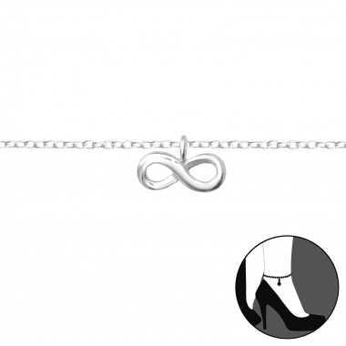 Infinity - 925 Sterling Silver Silver Anklets SD36046