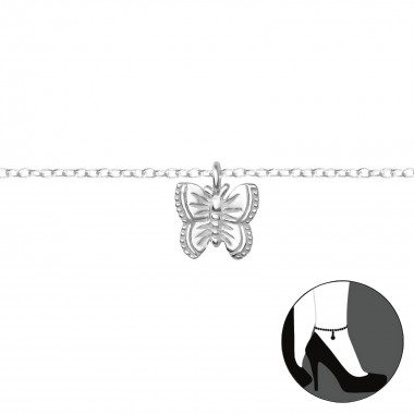Butterfly - 925 Sterling Silver Silver Anklets SD36047