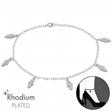 Hamsa - 925 Sterling Silver Silver Anklets SD40757