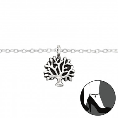 Tree Of Life - 925 Sterling Silver Silver Anklets SD42501