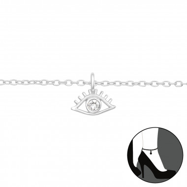 Evil Eye - 925 Sterling Silver Silver Anklets SD42781