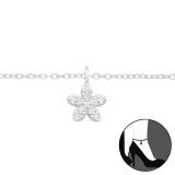 Flower - 925 Sterling Silver Silver Anklets SD42783