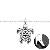 Turtle - 925 Sterling Silver Silver Anklets SD42819