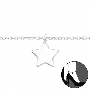 Star - 925 Sterling Silver Silver Anklets SD42822