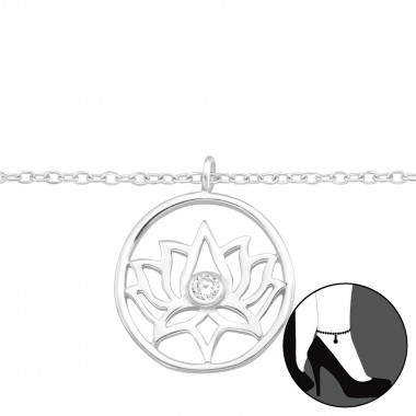 Lotus - 925 Sterling Silver Silver Anklets SD42857