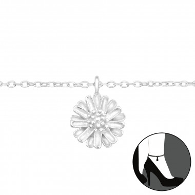 Flower - 925 Sterling Silver Silver Anklets SD42859