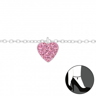 Heart - 925 Sterling Silver Silver Anklets SD42868