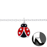 Ladybug - 925 Sterling Silver Silver Anklets SD42895