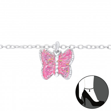 Butterfly - 925 Sterling Silver Silver Anklets SD42896