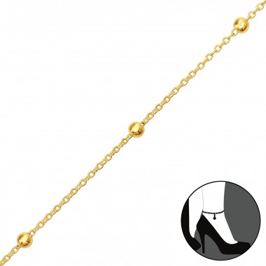 Ball - 925 Sterling Silver Silver Anklets SD43331