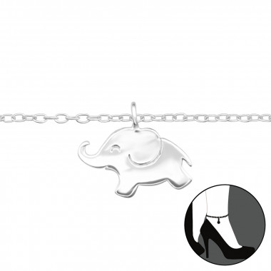 Elephant - 925 Sterling Silver Silver Anklets SD43402