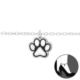 Paw Print - 925 Sterling Silver Silver Anklets SD43656
