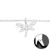 Dragonfly - 925 Sterling Silver Silver Anklets SD43674