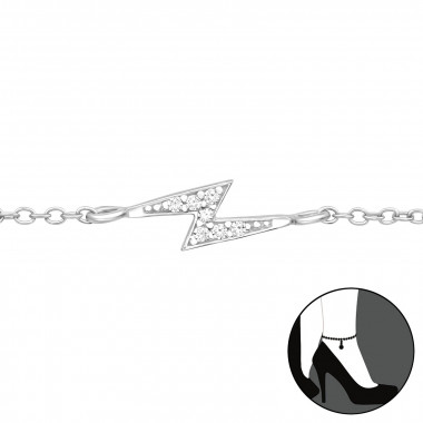 Lightning Bolt - 925 Sterling Silver Silver Anklets SD44304