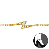 Lightning Bolt - 925 Sterling Silver Silver Anklets SD44305